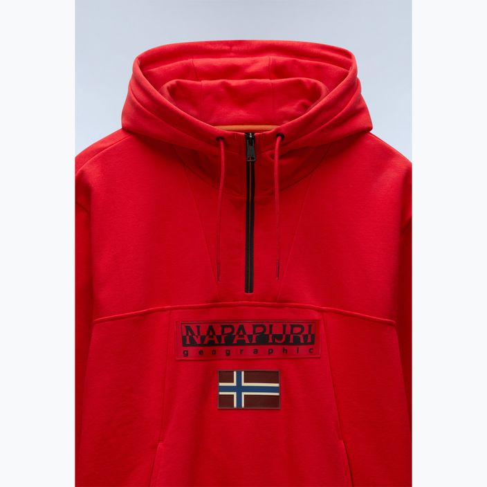 Pánska mikina Napapijri Burgee Half Zip Hooded 2.0 red goji 7