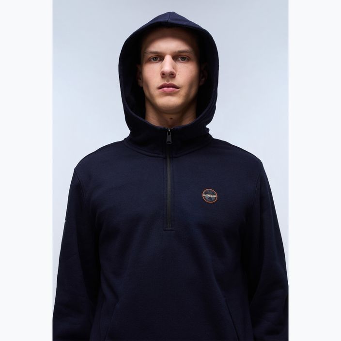 Pánska mikina Napapijri B-Badge Half Zip Hooded blu marine 5