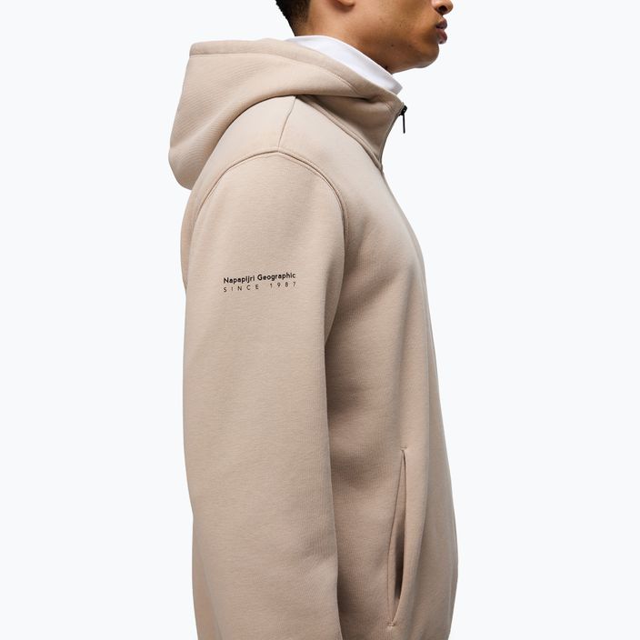 Pánska mikina Napapijri B-Badge Half Zip Hooded beige rocky 4