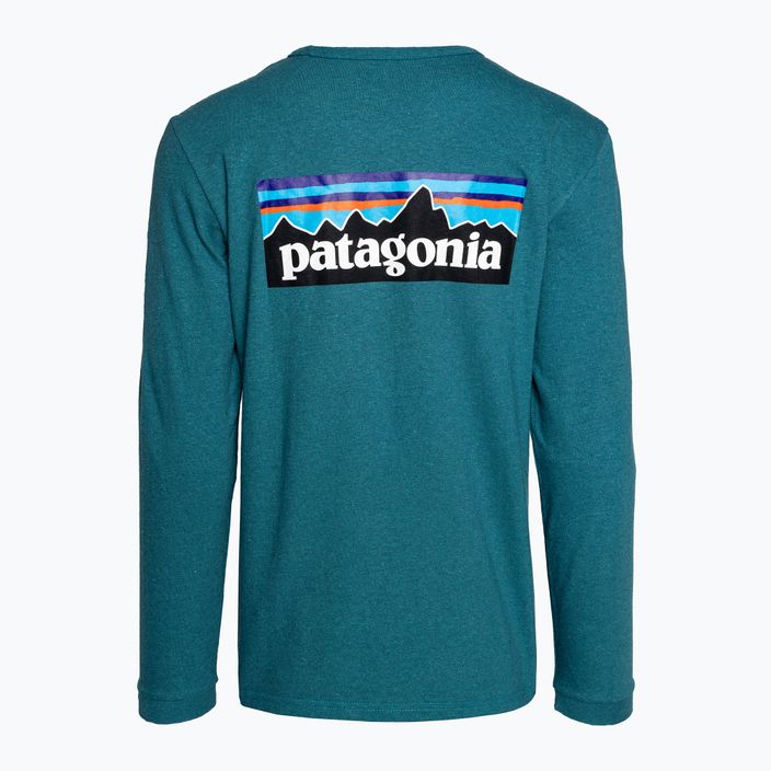 Dámske trekingové tričko s dlhým rukávom Patagonia P-6 Logo Responsibili-Tee belay blue 4