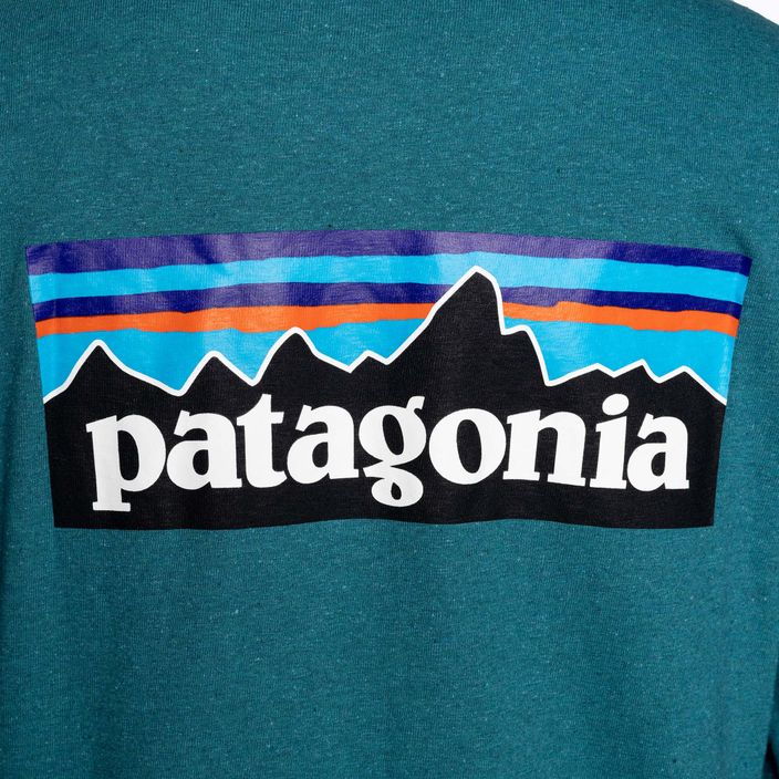 Dámske trekingové tričko s dlhým rukávom Patagonia P-6 Logo Responsibili-Tee belay blue 6