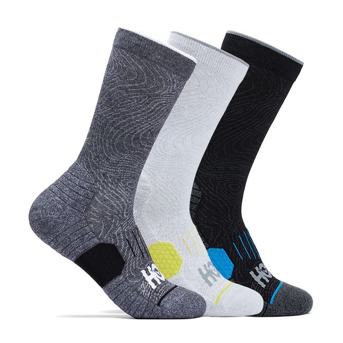 Bežecké ponožky HOKA Crew Run Sock 3 parywhite/black/grey 2