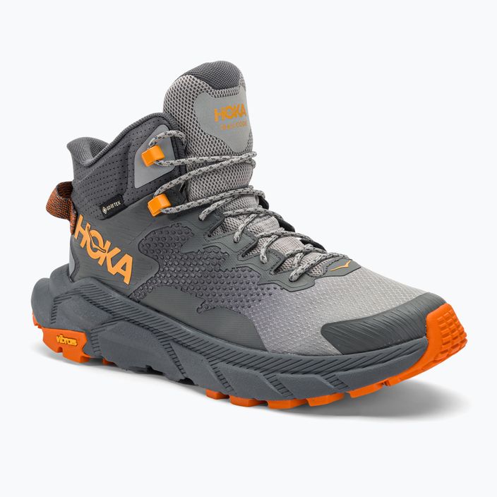 Pánske trekové topánky HOKA Trail Code GTX castlerock/persimmon orange