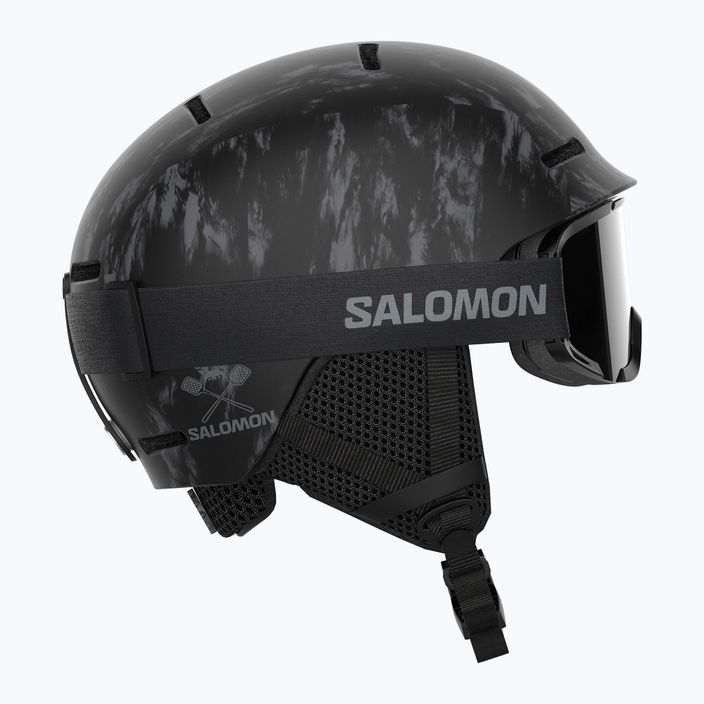 Detská lyžiarska prilba Salomon Player Combo + okuliare XV Jr black&tie/black silver 6