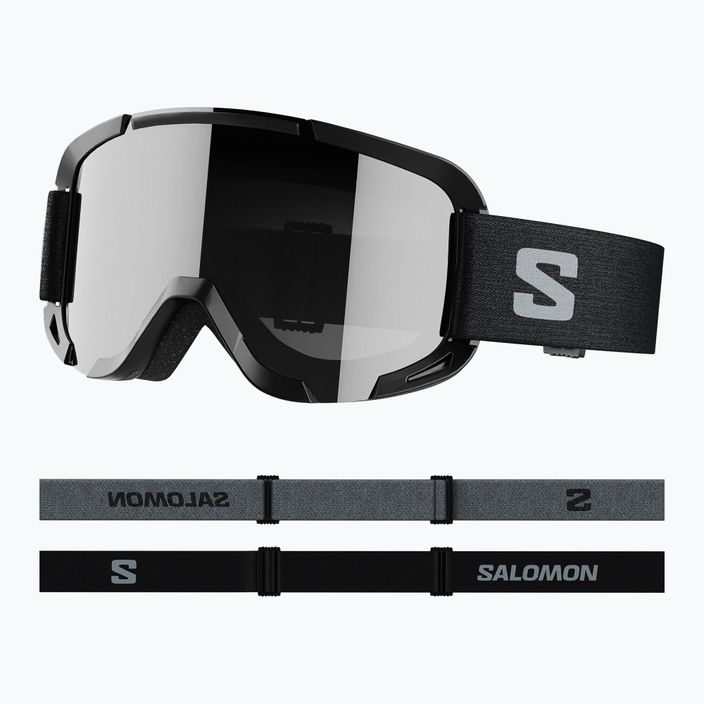 Detská lyžiarska prilba Salomon Player Combo + okuliare XV Jr black&tie/black silver 8