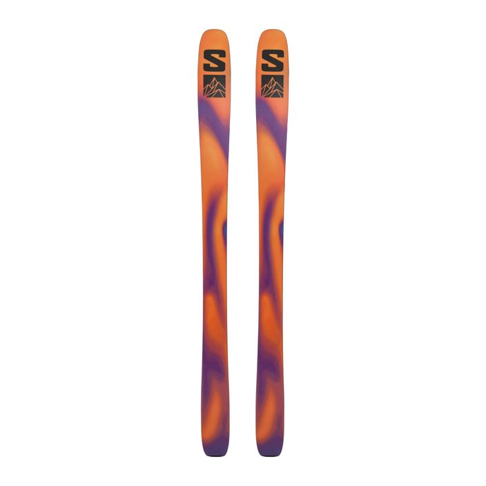 Salomon QST 98 + Skins reef waters/flame orange/royal purple zjazdové lyže 2