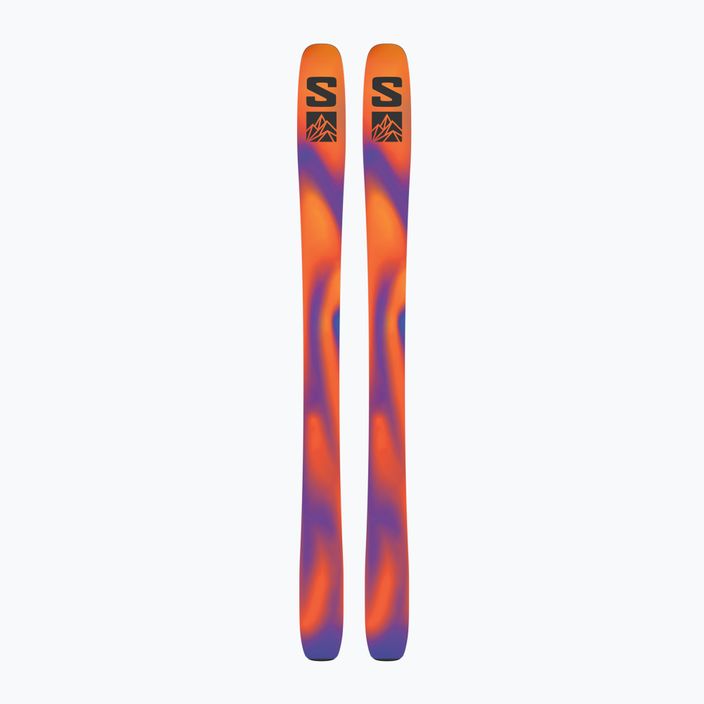 Salomon QST 98 + Skins reef waters/flame orange/royal purple zjazdové lyže 6