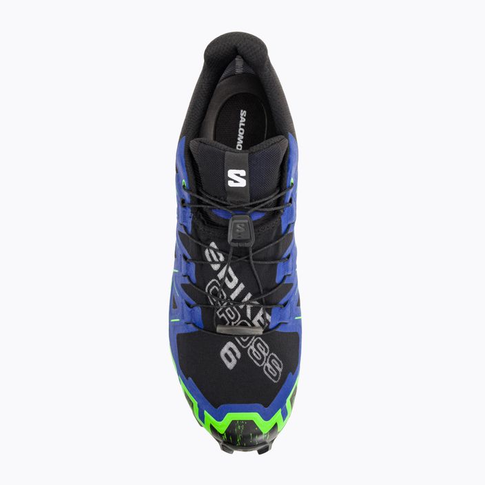 Pánska bežecká obuv Salomon Spikecross 6 GTX black/surf the web/green gecko 6