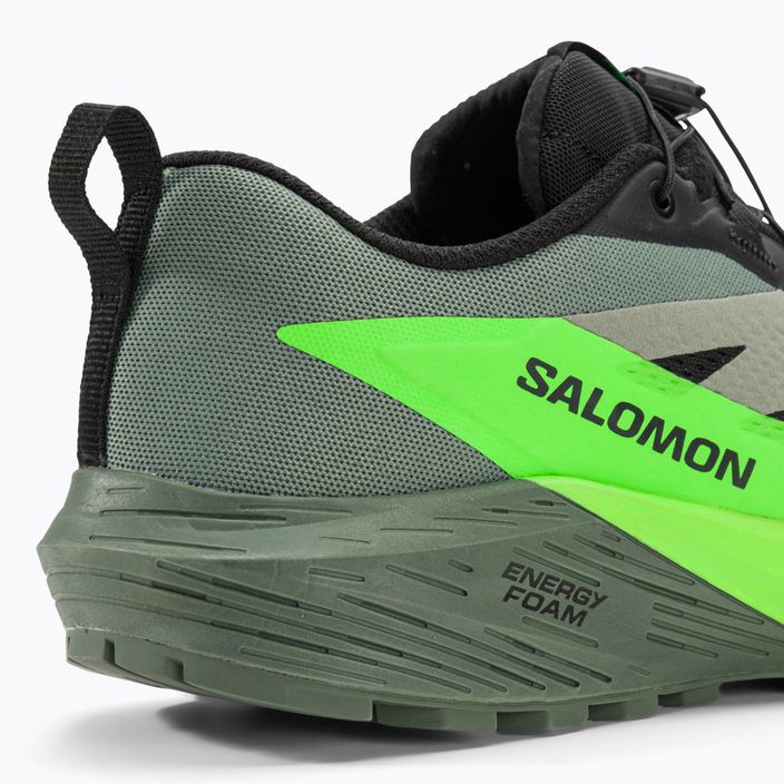 Pánska bežecká obuv Salomon Sense Ride 5 black/laurel wreath/green gecko 13