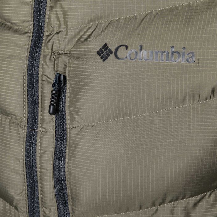 Columbia Labyrinth Loop Pánska páperová bunda s kapucňou stone green/shark 10