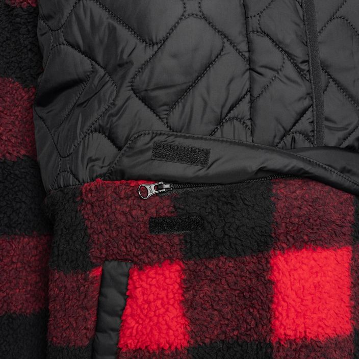 Dámska trekingová mikina Columbia Sweet View Fleece s kapucňou čierna/červená lily check print 10
