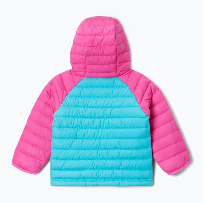 Columbia Powder Lite Detská páperová bunda s kapucňou geyser/pink ice 6