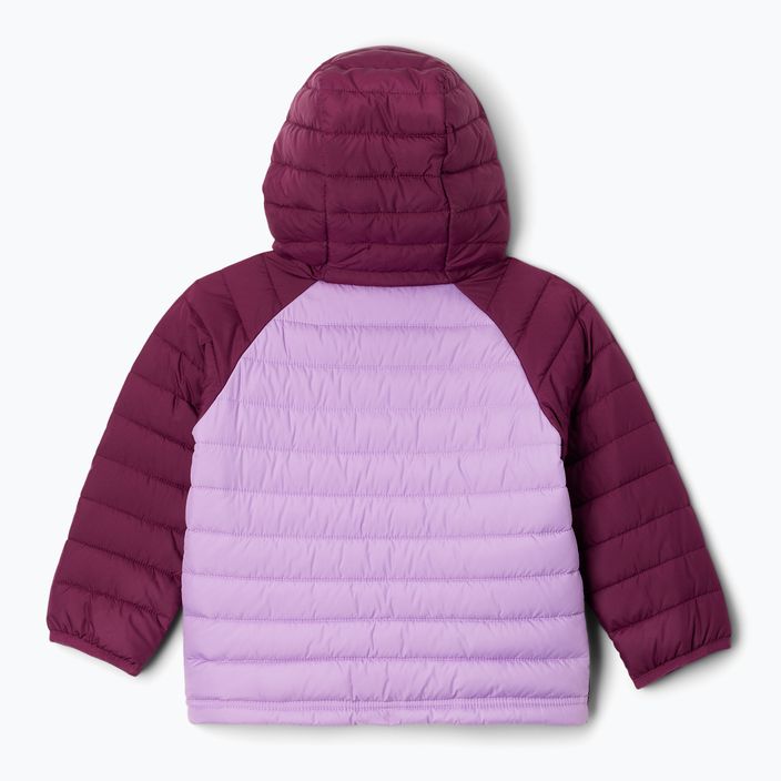 Detská páperová bunda Columbia Powder Lite s kapucňou gumdrop/marionberry 6