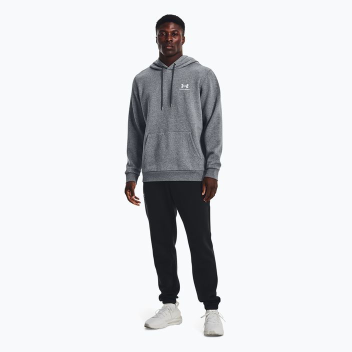 Pánska mikina Under Armour Essential Fleece Hoodie pitch gray medium heather/white 2