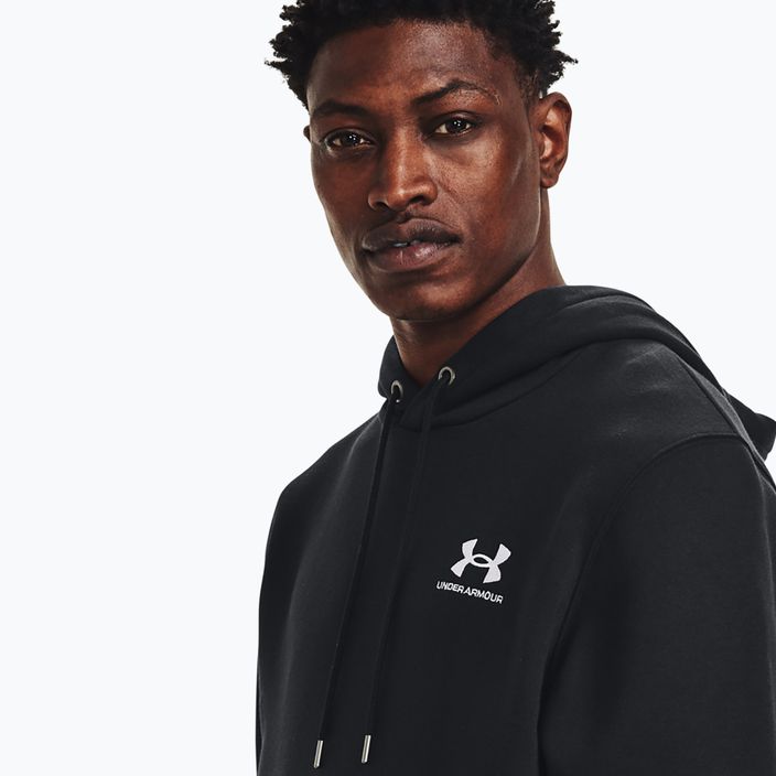 Pánska mikina Under Armour Essential Fleece Hoodie black/white 4