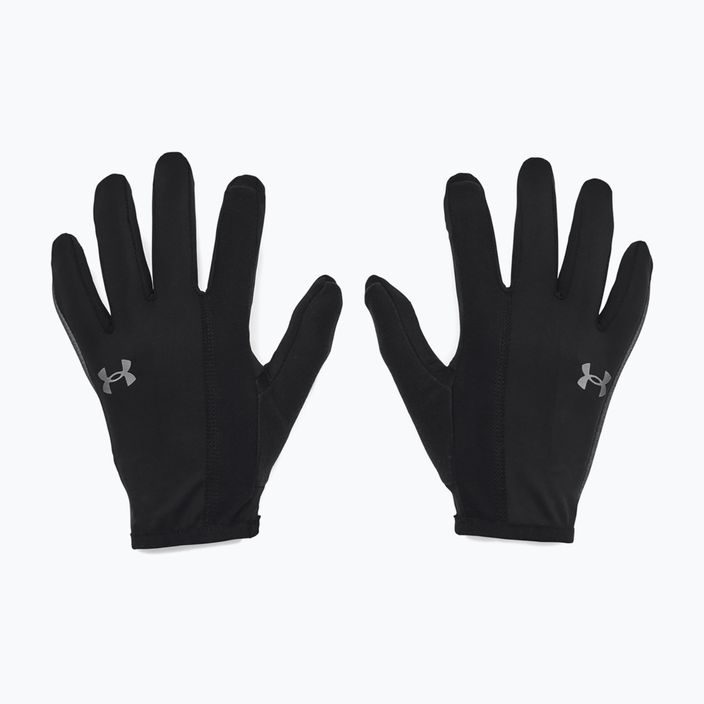 Pánske bežecké reflexné rukavice Under Armour Storm Run Liner black/black 6