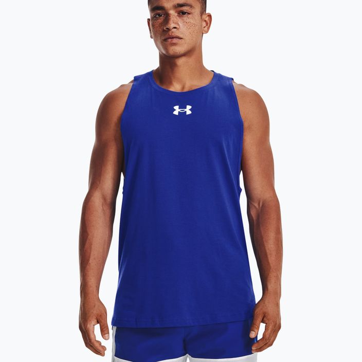 Under Armour Baseline Cotton Tank pánske basketbalové tričko modré 1361901 3