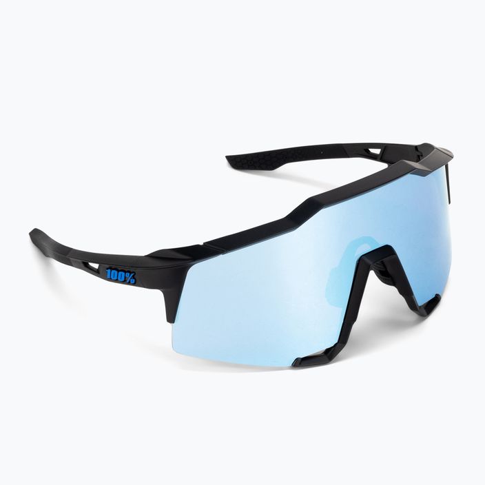 100% Speedcraft matné čierne/hyper modré viacvrstvové zrkadlové cyklistické okuliare 60007-00004 2
