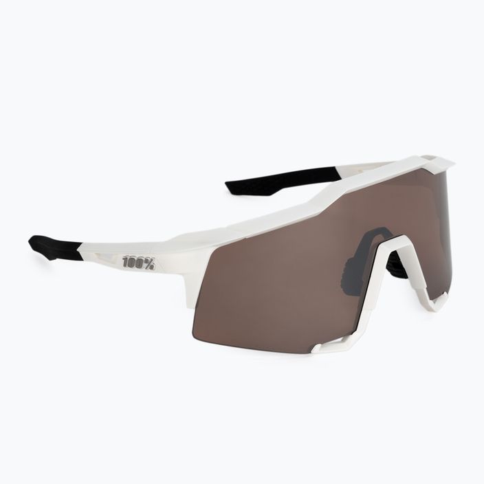 100% Cyklistické okuliare Speedcraft matne biele/hyper strieborné zrkadlové 60007-00006 2
