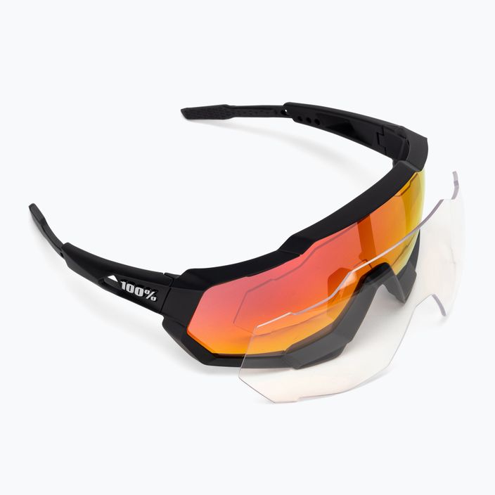 Cyklistické okuliare 100% Speedtrap soft tact black/red multilayer mirror 60012-00004