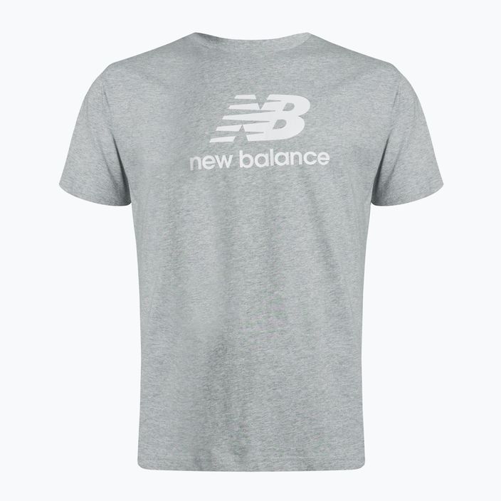 New Balance Essentials Stacked Logo Co šedé pánske tréningové tričko NBMT31541AG 5