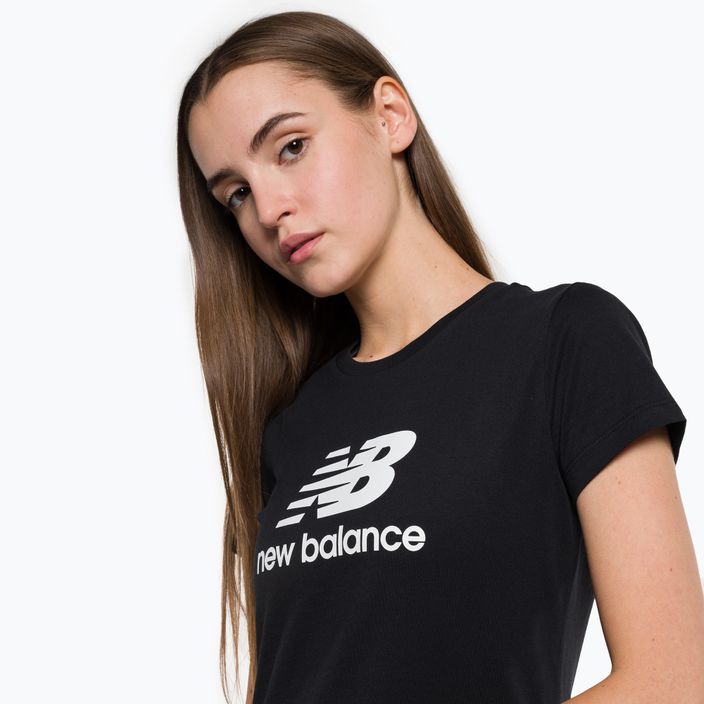 Dámske tričko New Balance Essentials Stacked Logo Co čierne NBWT31546 4
