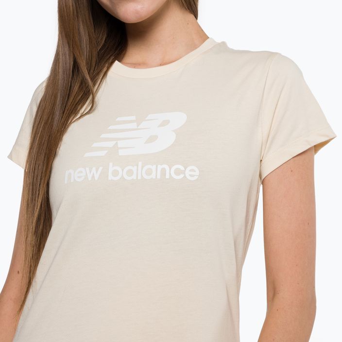 Dámske tričko New Balance Essentials Stacked Logo Co beige NBWT31546 4