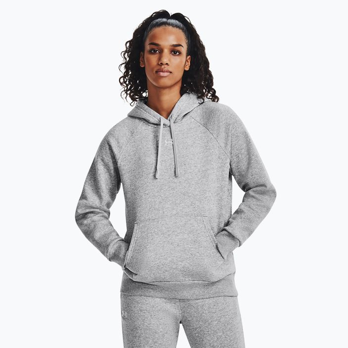 Under Armour dámska mikina Rival Fleece Hoodie mod gray light heather/white