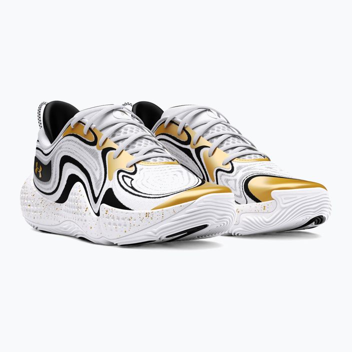 Basketbalové obuv Under Armour Spawn 6 white/black/metallic gold 8