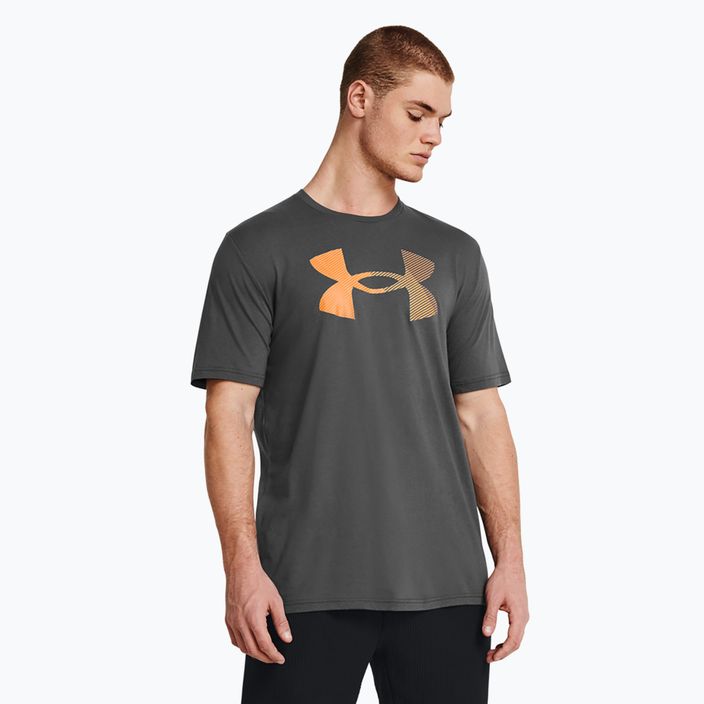 Pánske tréningové tričko Under Armour Big Logo Fill  castlerock/atomic/wild orange
