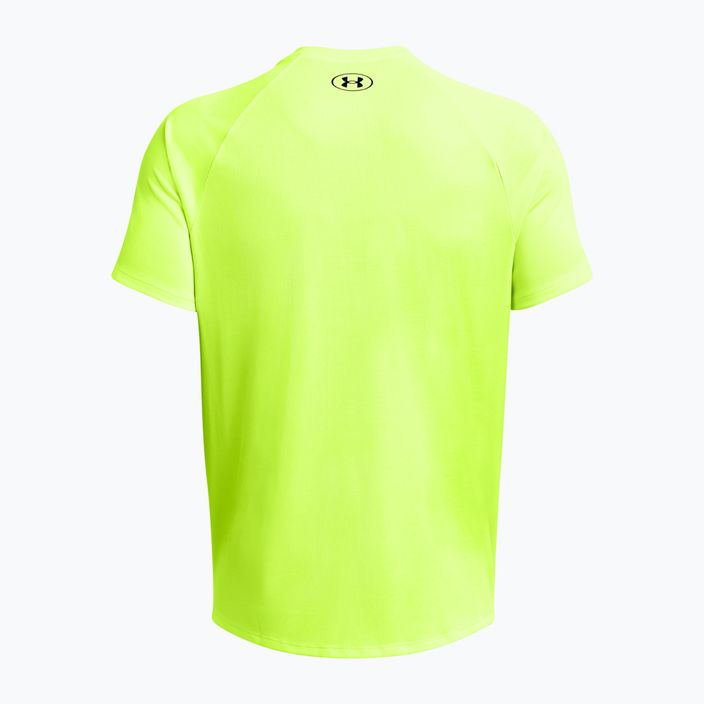 Pánske tréningové tričko Under Armour Tech Textured s vysokou viditeľnosťou žltá/čierna 5