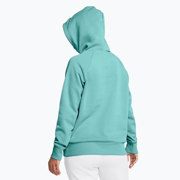 Under Armour dámska mikina Rival Fleece Hoodie radiálna tyrkysová/biela 2