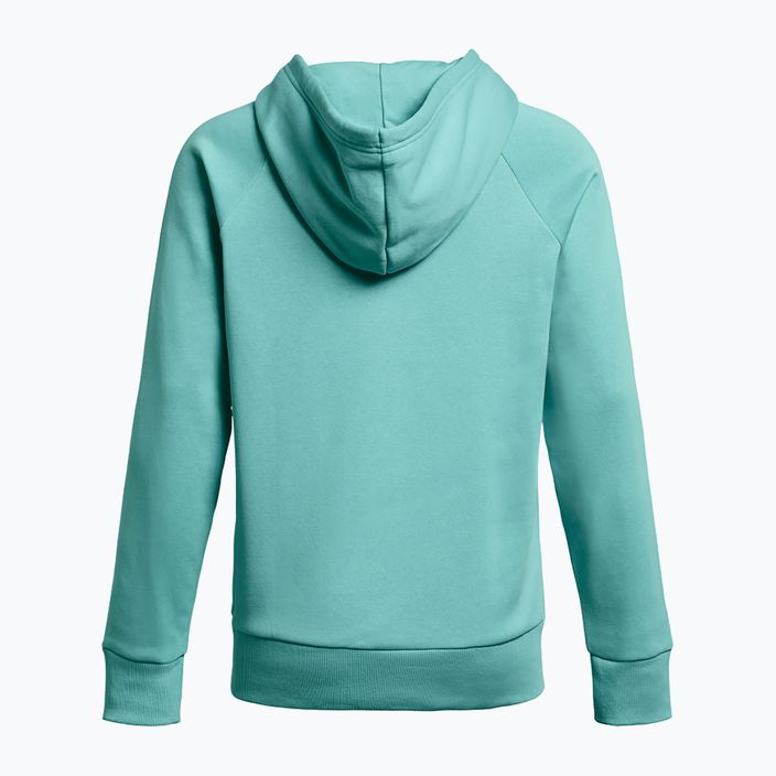 Under Armour dámska mikina Rival Fleece Hoodie radiálna tyrkysová/biela 5