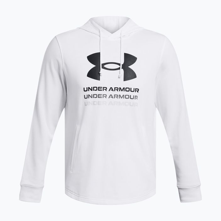 Pánska mikina Under Armour Rival Terry Graphic Hood white/black 3