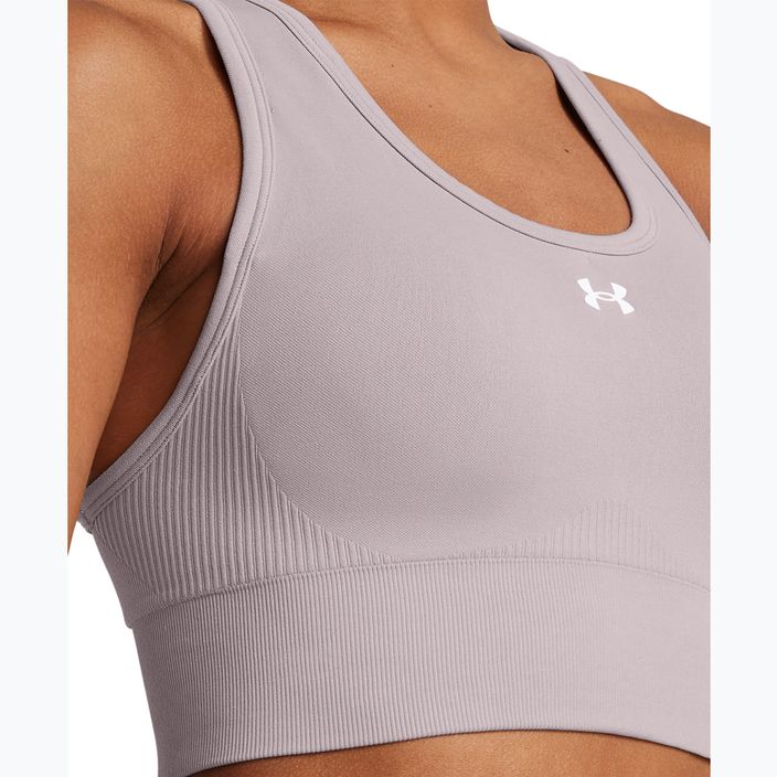 Under Armour Vanish Seamless Mid Značková tetra šedá/biela tréningová podprsenka 3