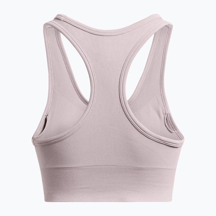 Under Armour Vanish Seamless Mid Značková tetra šedá/biela tréningová podprsenka 5