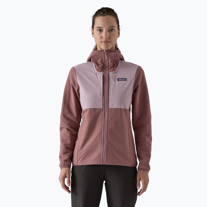 Dámska softshellová bunda Patagonia R2 CrossStrata Hoody dulse mauve