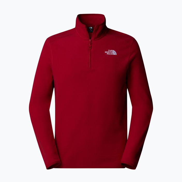 Pánska mikina The North Face 100 Glacier 1/4 Zip garnet red