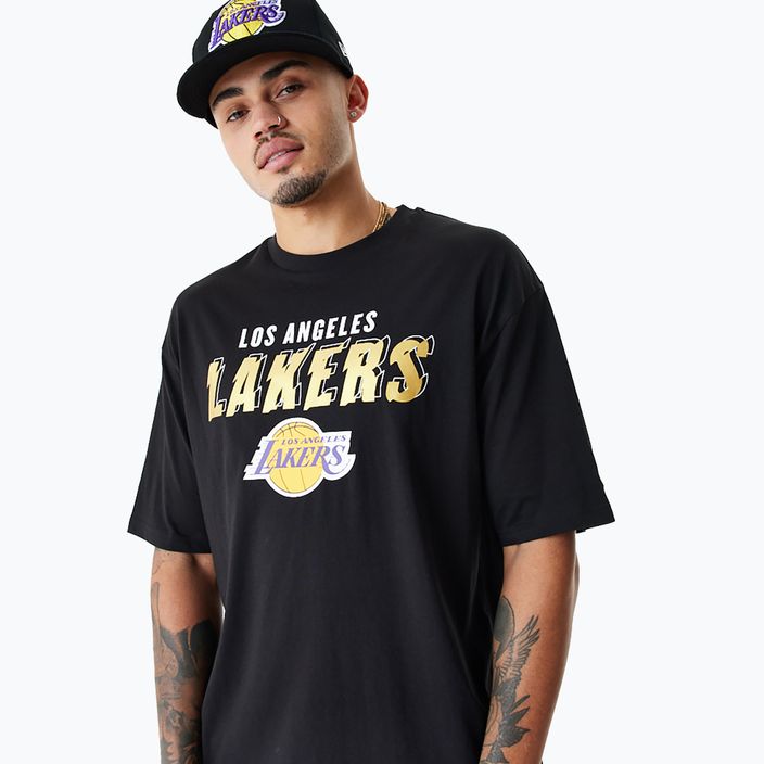 Pánske tričko New Era Team Script OS Tee Los Angeles Lakers black 3