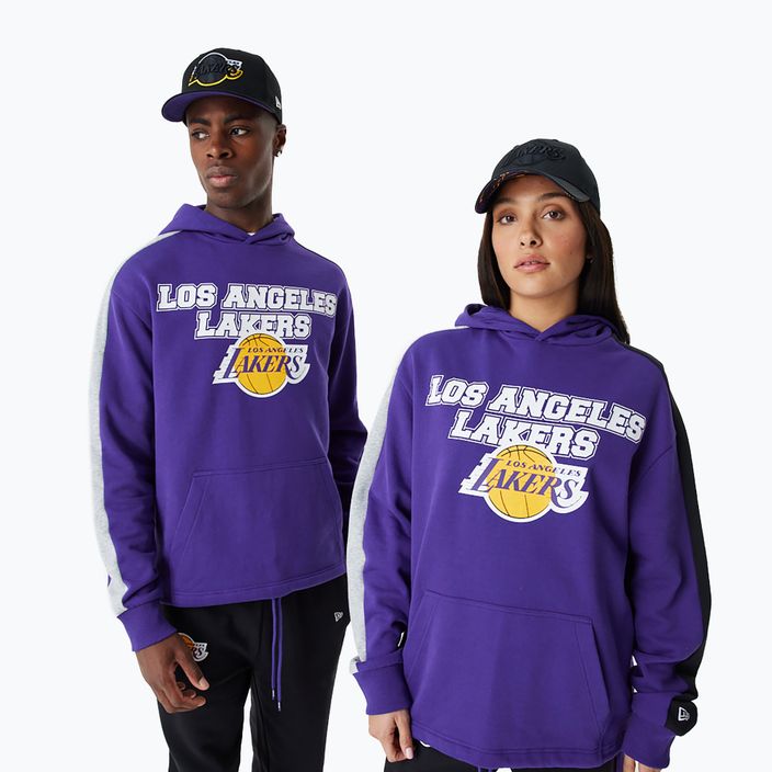 Pánska mikina New Era NBA Large Graphic OS Hoody Los Angeles Lakers fialová 8