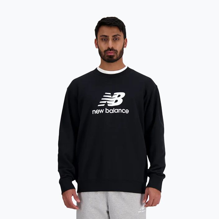 Pánska mikina New Balance Stacked Logo French Terry Crew black