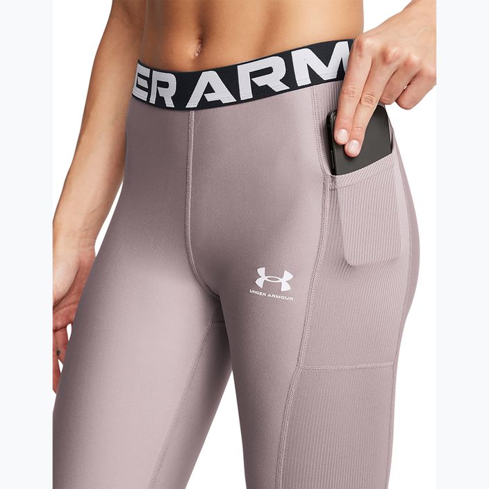 Dámske tréningové legíny Under Armour HeatGear Rib tetra gray/white 4