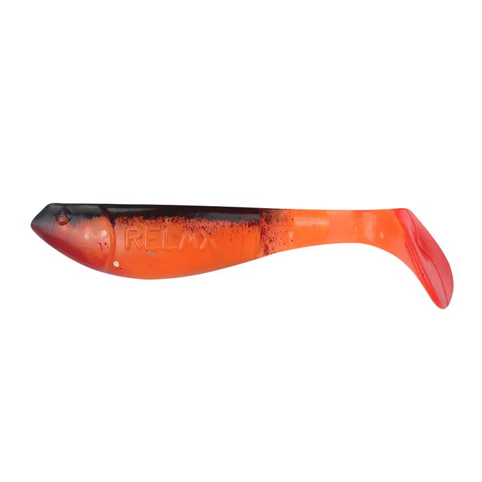 Gumová návnada Relax Hoof 2.5 Red Tail 4 ks transparentná oranžovo-hologramová trblietka BLS25-S122R-B 2