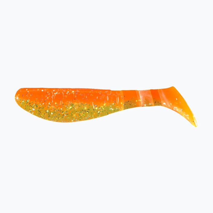 Relax Hoof 3 Laminovaná gumová nástraha 4ks oranžová chartreuse-strieborné trblietky BLS3-L