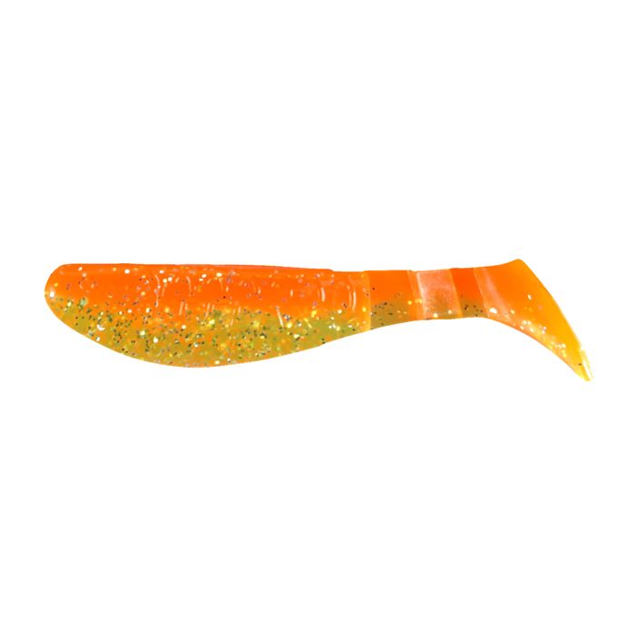 Relax Hoof 3 Laminovaná gumová nástraha 4ks oranžová chartreuse-strieborné trblietky BLS3-L 2
