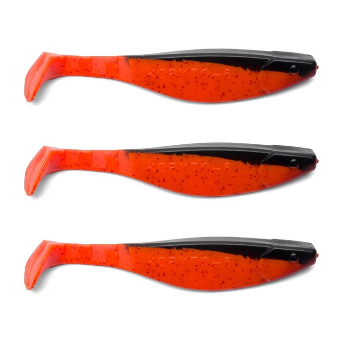 Gumová návnada Relax Hoof 6 Standard 3 ks čierna oranžovo-červená trblietavá BLS6-S 2