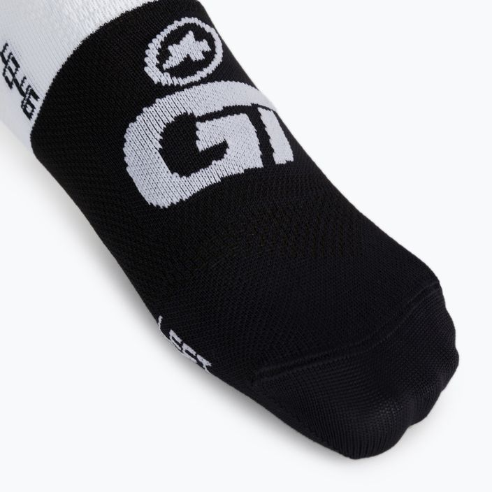 ASSOS GT C2 detské cyklistické ponožky bielo-čierne P13.60.700.57 3