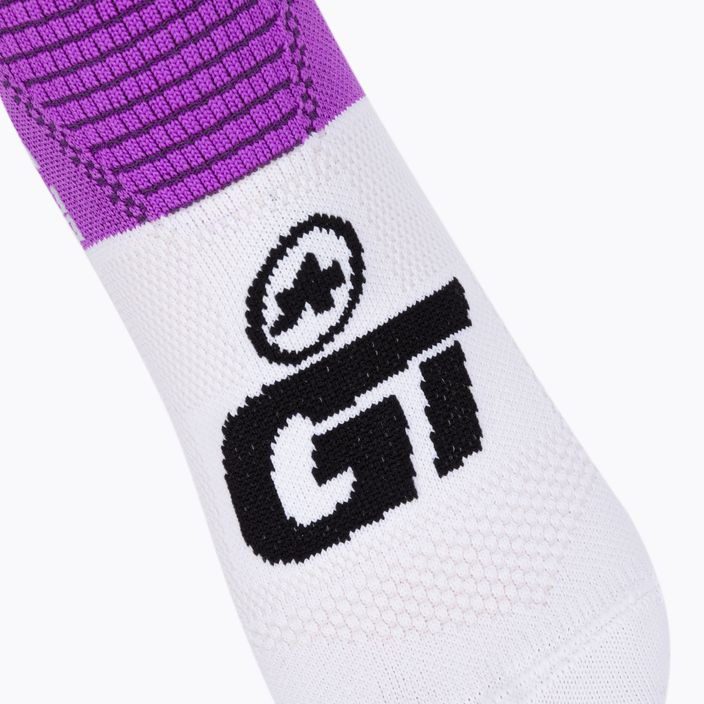ASSOS GT C2 cyklistické ponožky fialovo-biele P13.60.700.4B 3