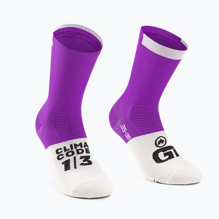 ASSOS GT C2 cyklistické ponožky fialovo-biele P13.60.700.4B 4