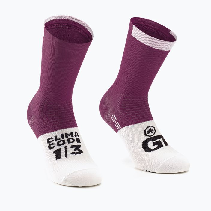 ASSOS GT C2 červeno-biele ponožky P13.6.7.4O.